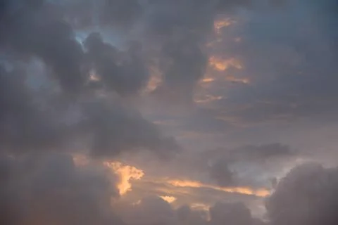 Colorful dramatic sky with cloud at sunset 写真素材