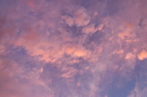Colorful dramatic sky with cloud at sunset Stock Photos
