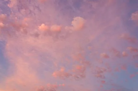 Colorful dramatic sky with cloud at sunset Stock Photos