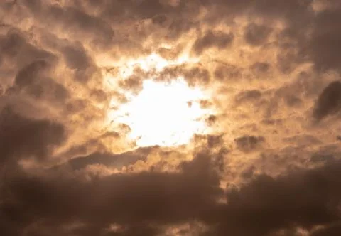 Colorful dramatic sky with cloud at sunset Stock Photos