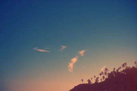 Colorful dramatic sky with cloud at sunset Stock Photos