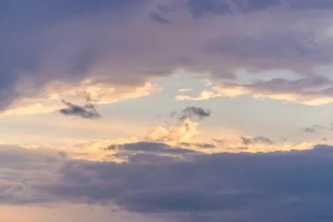 Colorful dramatic sky with cloud at sunset Stock Photos