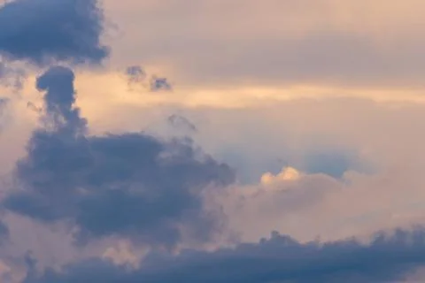 Colorful dramatic sky with cloud at sunset Stock Photos