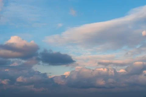 Colorful dramatic sky with cloud at sunset Stock Photos