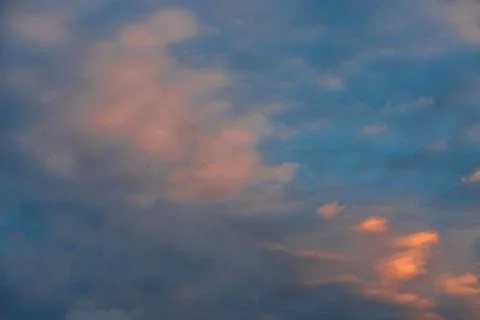 Colorful dramatic sky with cloud at sunset Stock Photos