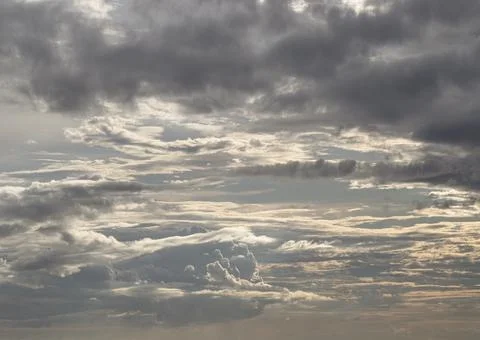 Colorful dramatic sky with cloud at sunset. Stock Photos