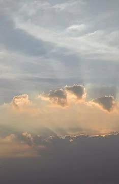 Colorful dramatic sky with cloud before sunset. 스톡 사진