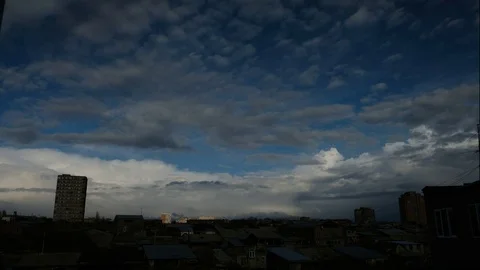 Colorful dramatic sky with clouds Stock Footage 128862426