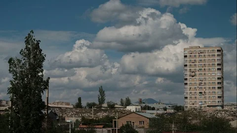 Colorful dramatic sky with clouds.Perfect for cinema, background.Timelapse Stock Footage 129671643