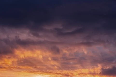 Colorful Dramatic Sky During Sunset. Cloudscape Background With Clouds At 写真素材