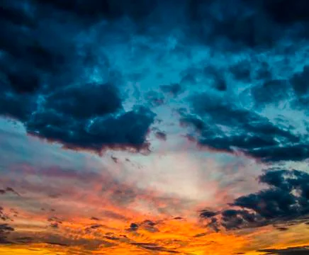 Colorful dramatic sky Stock Photos