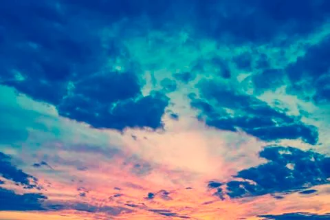 Colorful dramatic sky Stock Photos