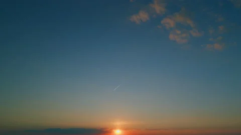 Colorful dramatic view of the blue, red and orange clouds. Large beautiful Stock Footage 204909073