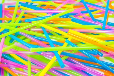 Colorful drinking straws. Stock Photos