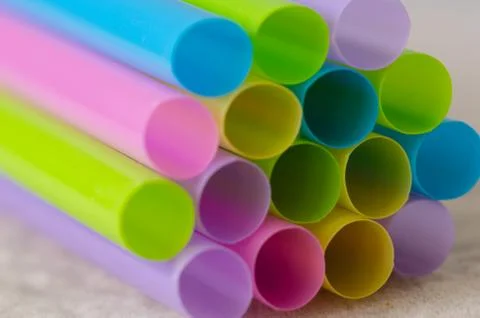 Colorful drinking straws. Stock Photos