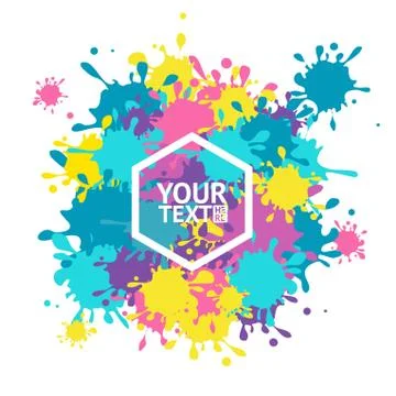 Colorful Drop Blot Background. Vector Stock Illustration