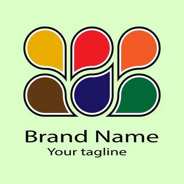 Colorful Droplets logo Stock Illustration