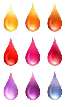 Colorful drops abstract pattern on white background isolated. Stock Illustration