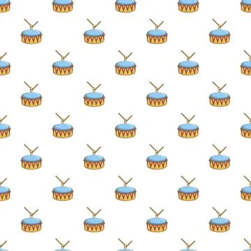 Colorful drum and drumsticks pattern Stock Illustration