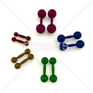 Colorful dumbbell Stock Illustration
