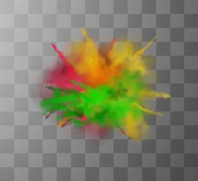 Colorful dust explosion vector illustration set Stock Illustration