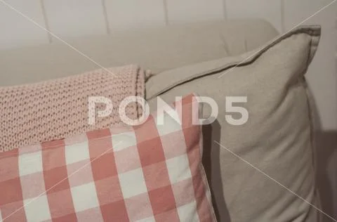 Colorful duvet in decoration store Stock Photos