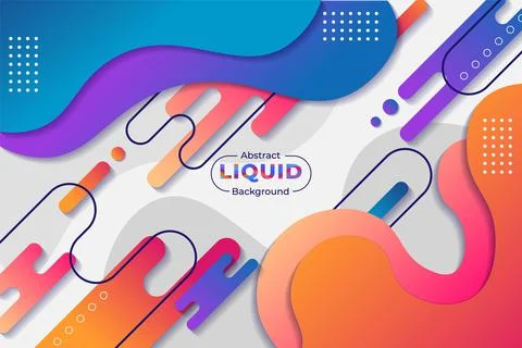 Colorful Dynamic Abstract Liquid Background with Fluid Shape Stock Illustration