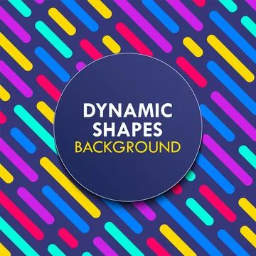 Colorful Dynamic Line Shapes Pattern Background Stock Illustration