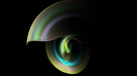 Colorful Dynamic Motion Forming the Shape of Nautilus Stock Footage 58145403