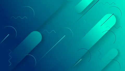 Colorful dynamic shapes composition on gradient background Stock Illustration