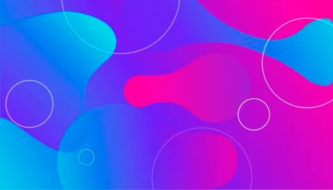 Colorful dynamic shapes composition on gradient background. Geometric trendy Stock Illustration
