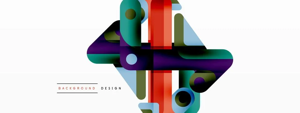 Colorful dynamic stripe composition. Lines geometric creative abstract Stock Illustration