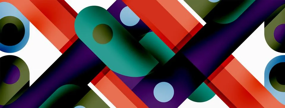 Colorful dynamic stripe composition. Lines geometric creative abstract Stock Illustration