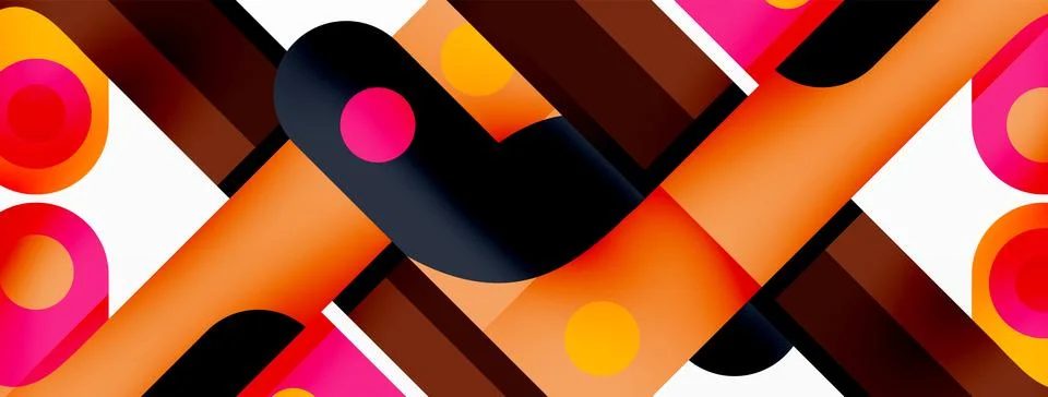 Colorful dynamic stripe composition. Lines geometric creative abstract 스톡 일러스트
