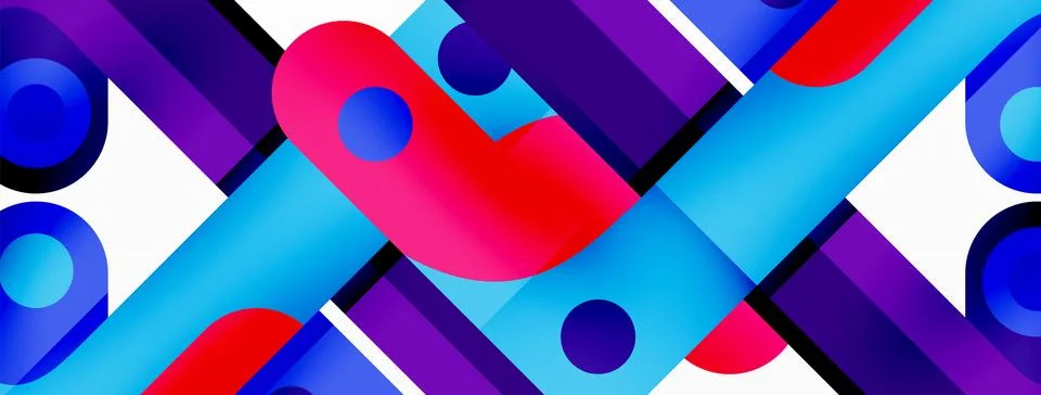 Colorful dynamic stripe composition. Lines geometric creative abstract Stock Illustration