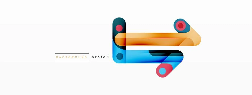 Colorful dynamic stripe composition. Lines geometric creative abstract Stock Illustration