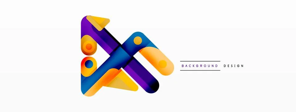 Colorful dynamic stripe composition. Lines geometric creative abstract Stock Illustration