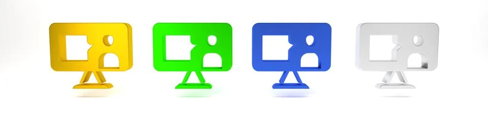 Colorful E-learning of different foreign languages icon isolated on white b.. Stock Illustration