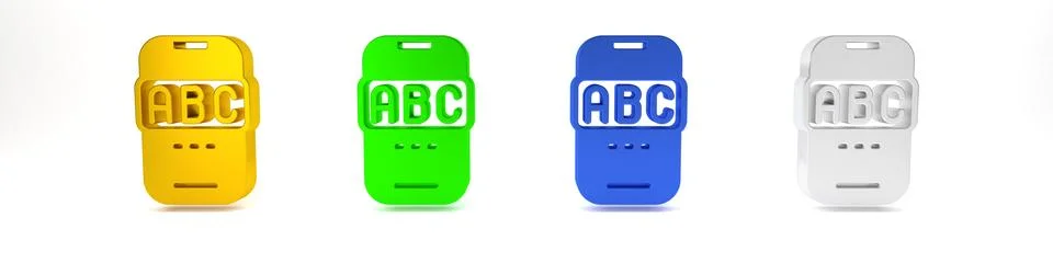 Colorful E-learning of different foreign languages through the mobile appli.. Stock Illustration