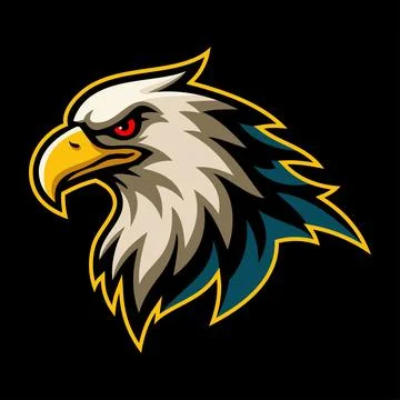 Colorful Eagle Character Emblem Badge e-Sport Logo Vector Template Stock Illustration