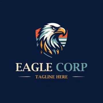 Colorful Eagle Corp shield logo design template Stock Illustration