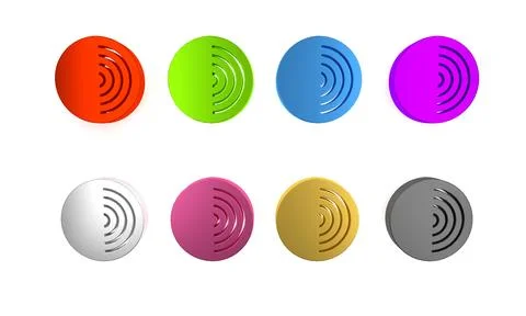 Colorful Earth structure icon isolated on white background. Geophysics conc.. Illustrazione stock