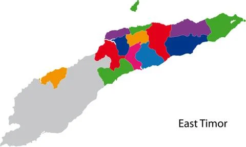 Colorful East Timor map Stock Illustration