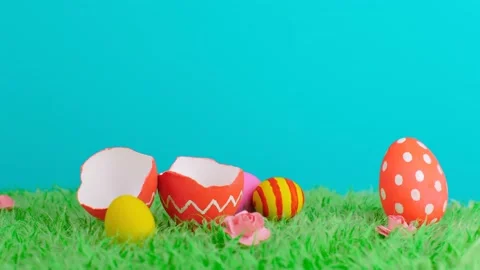Colorful Easter background with copy space Stock Footage 149119749