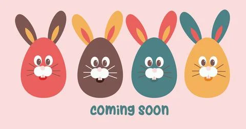 Colorful easter bunny eggs set vector illustration Illustrazione stock