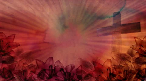 Colorful Easter Cross 1080  background Stock Footage 50695290