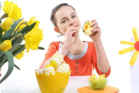 Colorful Easter decorations Stock Photos