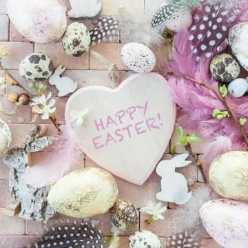 Colorful easter decorations Stock Photos