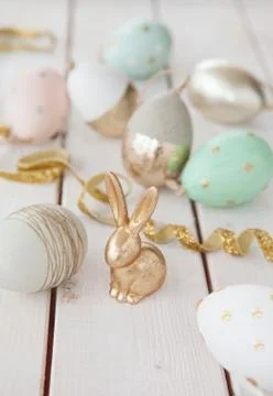 Colorful easter decorations Stock Photos