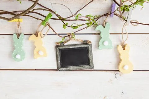 Colorful easter decorations Stock Photos